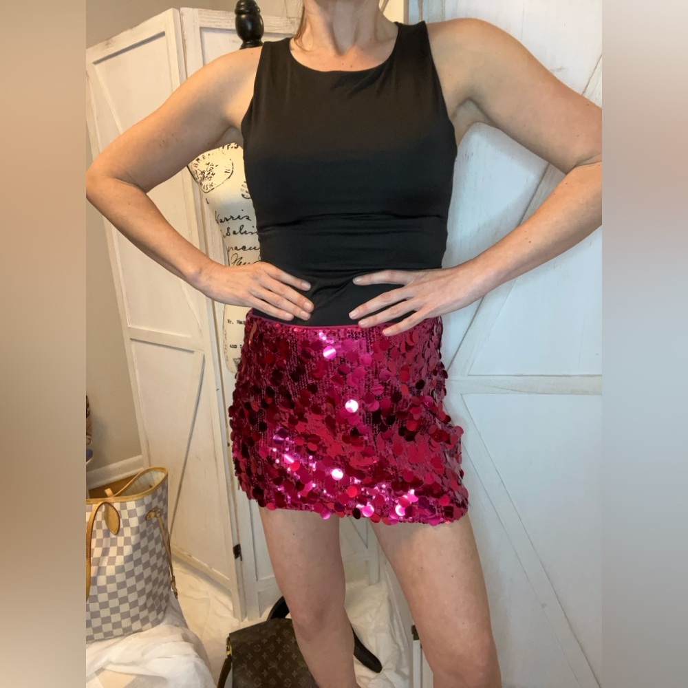 Taylor Swift Pink Sparkle Mini Skirt